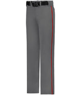 Augusta Sportswear BASEBALL PANT WITH BRAID 605WLB CHARCOAL SOLID/RED (BA) S