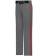 Augusta Sportswear BASEBALL PANT WITH BRAID 605WLB CHARCOAL SOLID/RED (BA) S