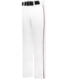 Augusta Sportswear BASEBALL PANT WITH BRAID 605WLB WHITE/LIGHT MAROON (BA) S