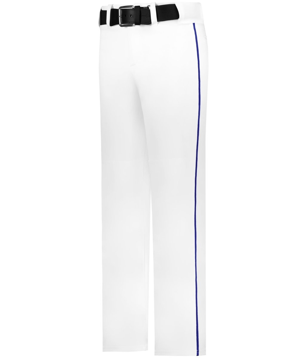 Augusta Sportswear BASEBALL PANT WITH BRAID 605WLB WHITE/PURPLE (BA) S