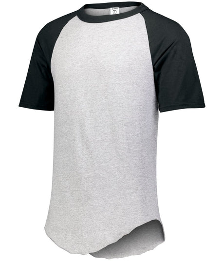 Augusta Sportswear Baseball Short Sleeve Tee 2.0 423 ATHLETIC HEATHER/BLACK S