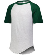 Augusta Sportswear Baseball Short Sleeve Tee 2.0 423 ATHLETIC HEATHER/DARK GREEN S