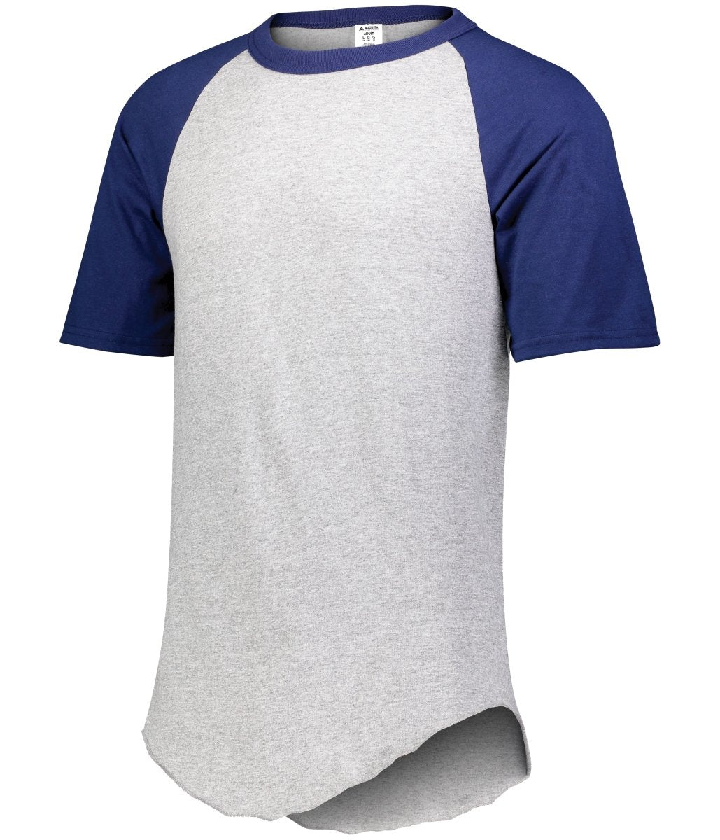 Augusta Sportswear Baseball Short Sleeve Tee 2.0 423 ATHLETIC HEATHER/NAVY S