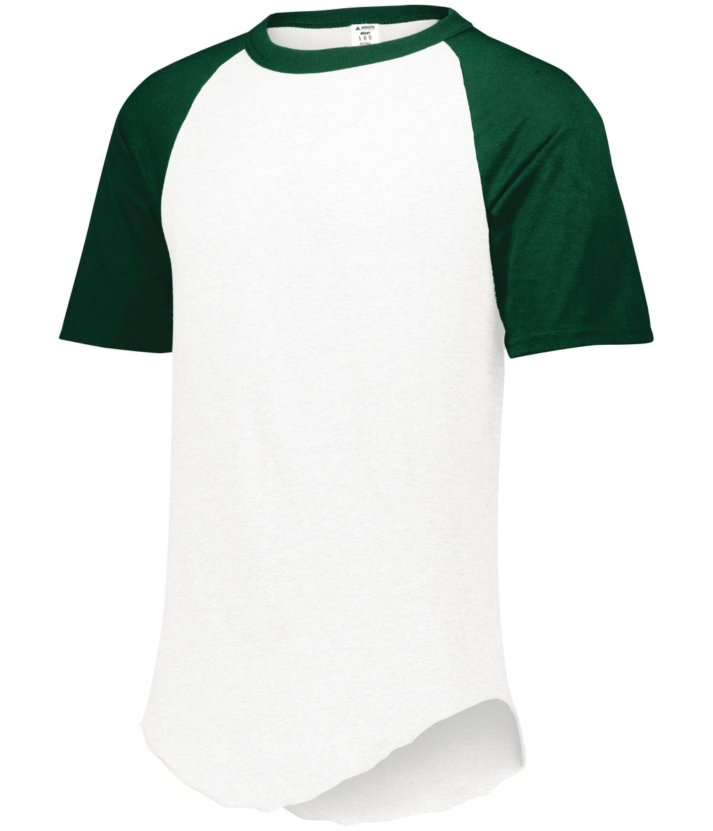 Augusta Sportswear Baseball Short Sleeve Tee 2.0 423 WHITE/DARK GREEN S