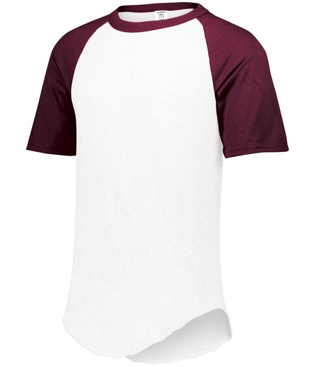 Augusta Sportswear Baseball Short Sleeve Tee 2.0 423 WHITE/MAROON S