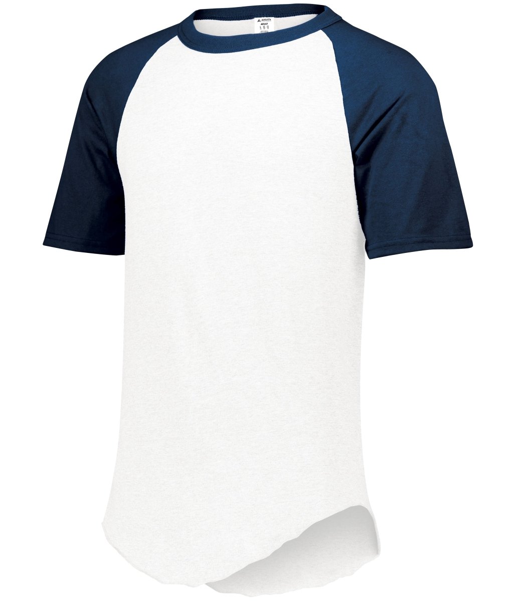 Augusta Sportswear Baseball Short Sleeve Tee 2.0 423 WHITE/NAVY S