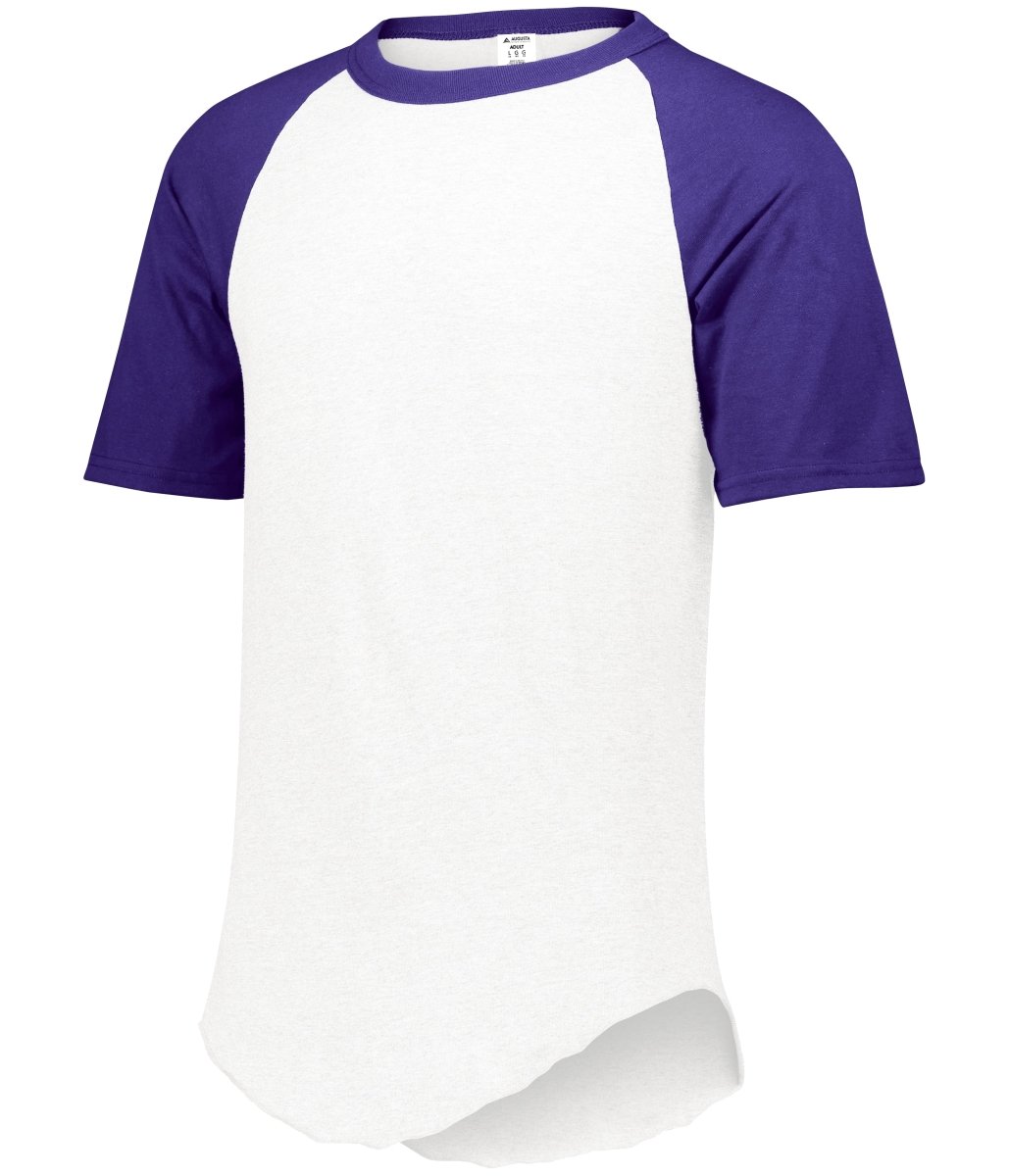 Augusta Sportswear Baseball Short Sleeve Tee 2.0 423 WHITE/PURPLE S