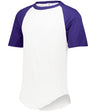 Augusta Sportswear Baseball Short Sleeve Tee 2.0 423 WHITE/PURPLE S