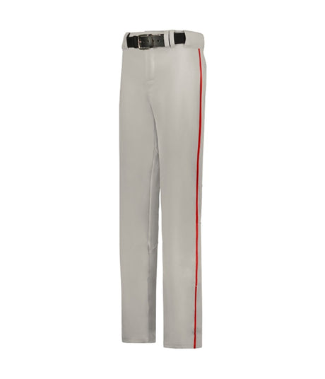 Augusta Sportswear CRUSH OPEN BOTTOM BASEBALL PANT WITH BRAID 655WLB GREY/RED (BA) S