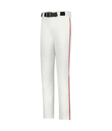 Augusta Sportswear CRUSH OPEN BOTTOM BASEBALL PANT WITH BRAID 655WLB WHITE/RED (BA) S