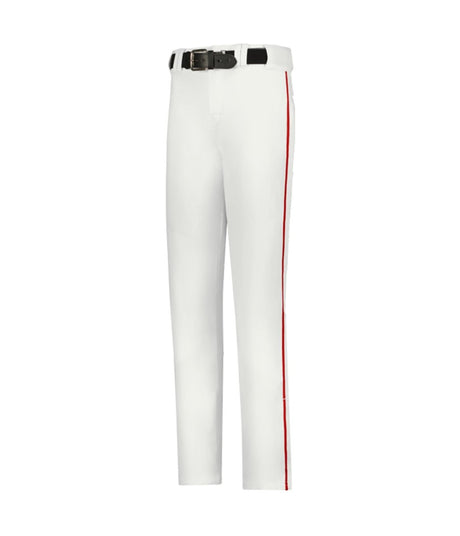 Augusta Sportswear CRUSH OPEN BOTTOM BASEBALL PANT WITH BRAID 655WLB WHITE/RED (BA) S