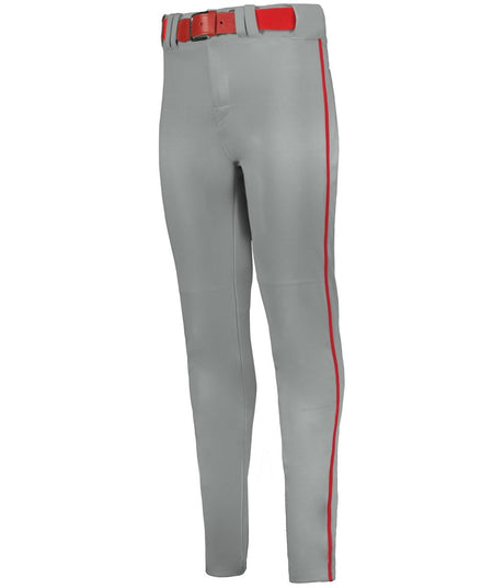 Augusta Sportswear CRUSH TAPERED BASEBALL PANT WITH BRAID 657CTB GREY/RED (BA) S