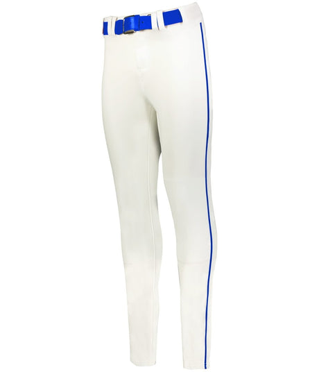 Augusta Sportswear CRUSH TAPERED BASEBALL PANT WITH BRAID 657CTB WHITE/ROYAL (BA) S
