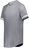 Augusta Sportswear Cutter+ Full Button Baseball Jersey 6909 GRAPHITE/WHITE S
