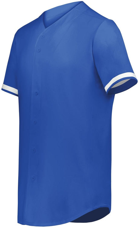 Augusta Sportswear Cutter+ Full Button Baseball Jersey 6909 ROYAL/WHITE S