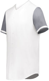 Augusta Sportswear Cutter+ Full Button Baseball Jersey 6909 WHITE/GRAPHITE S