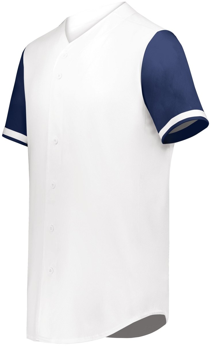 Augusta Sportswear Cutter+ Full Button Baseball Jersey 6909 WHITE/NAVY S
