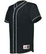 Augusta Sportswear DIAMOND FULL - BUTTON BASEBALL JERSEY 52MBBJ BLACK/WHITE (BA) S