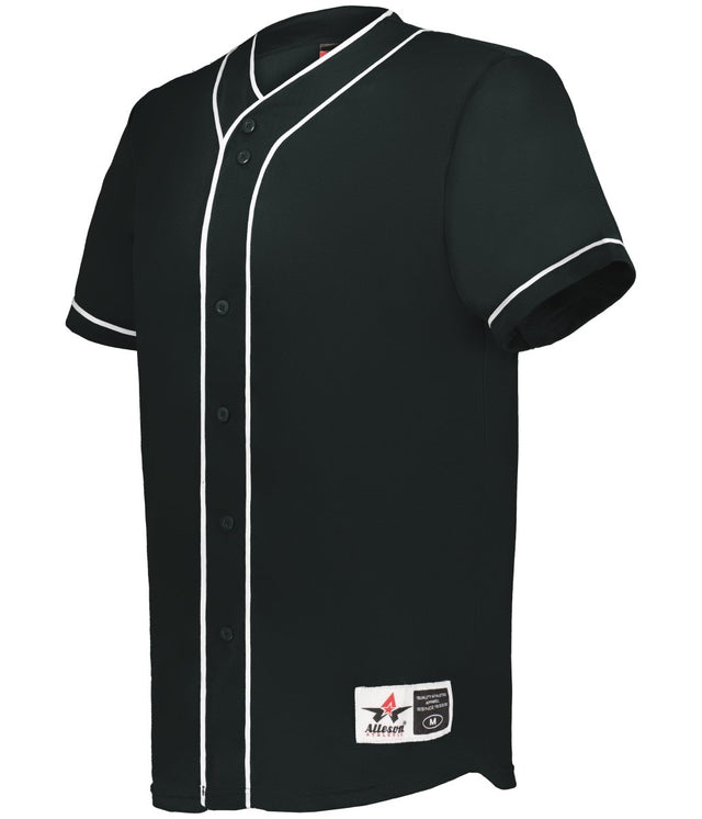 Augusta Sportswear DIAMOND FULL - BUTTON BASEBALL JERSEY 52MBBJ BLACK/WHITE (BA) S