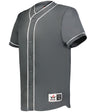 Augusta Sportswear DIAMOND FULL - BUTTON BASEBALL JERSEY 52MBBJ CHARCOAL SOLID/WHITE (BA) S