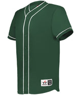 Augusta Sportswear DIAMOND FULL - BUTTON BASEBALL JERSEY 52MBBJ FOREST/WHITE (BA) S