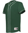 Augusta Sportswear DIAMOND FULL - BUTTON BASEBALL JERSEY 52MBBJ FOREST/WHITE (BA) S