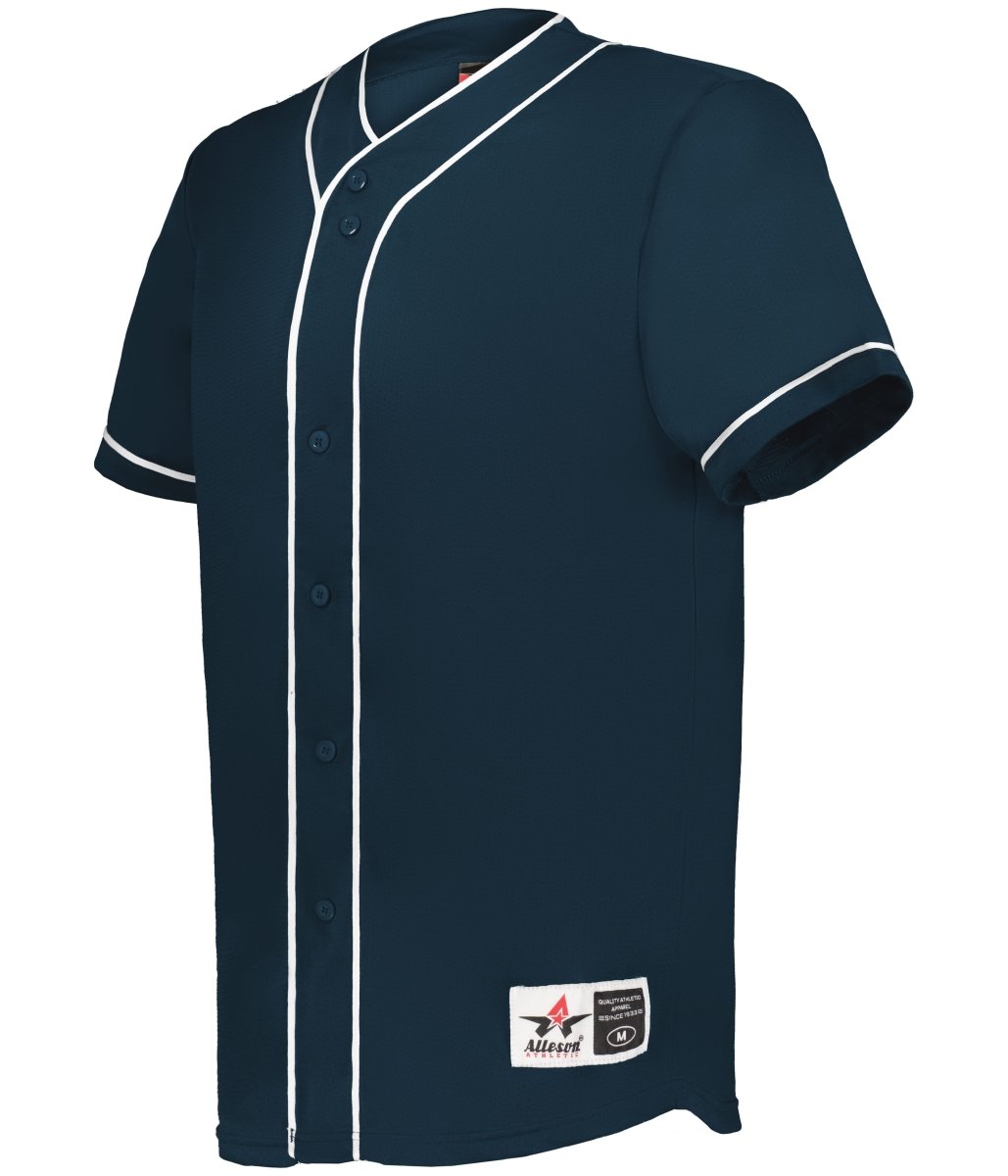 Augusta Sportswear DIAMOND FULL - BUTTON BASEBALL JERSEY 52MBBJ NAVY/WHITE (BA) S