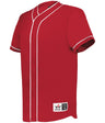 Augusta Sportswear DIAMOND FULL - BUTTON BASEBALL JERSEY 52MBBJ RED/WHITE (BA) S