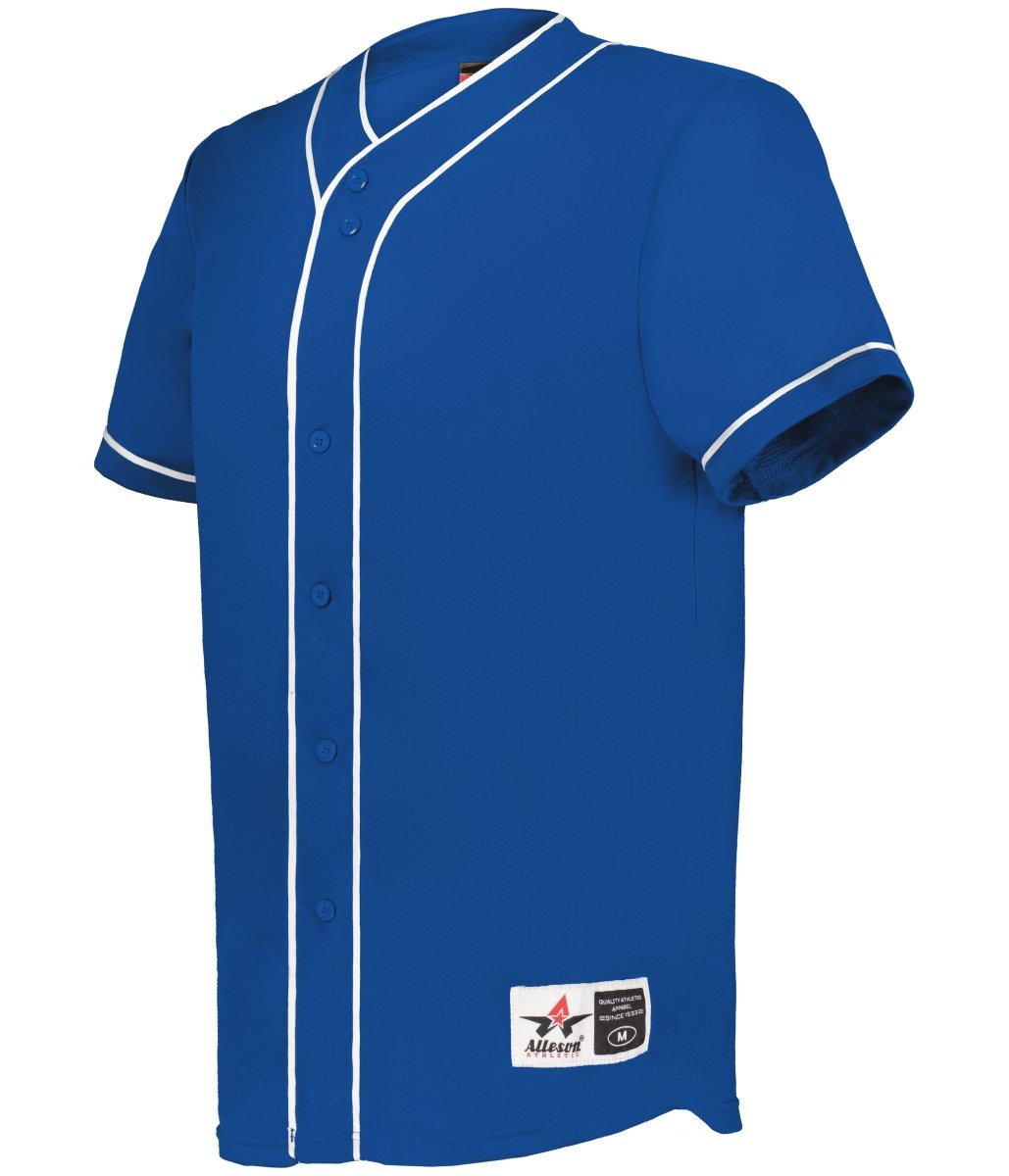Augusta Sportswear DIAMOND FULL - BUTTON BASEBALL JERSEY 52MBBJ ROYAL/WHITE (BA) S