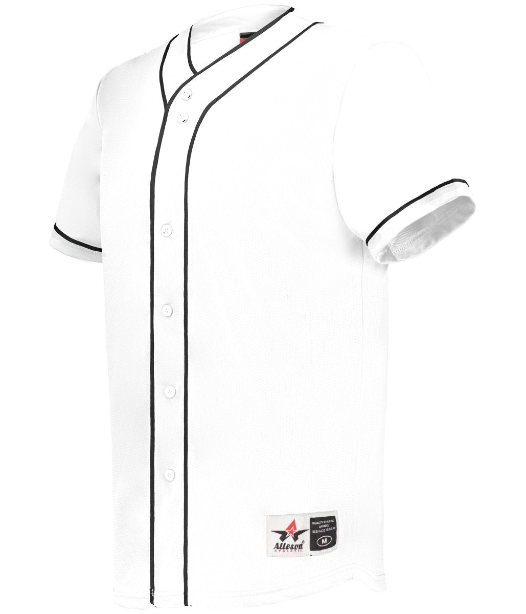 Augusta Sportswear DIAMOND FULL - BUTTON BASEBALL JERSEY 52MBBJ WHITE/BLACK (BA) S