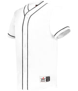 Augusta Sportswear DIAMOND FULL - BUTTON BASEBALL JERSEY 52MBBJ WHITE/BLACK (BA) S