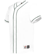 Augusta Sportswear DIAMOND FULL - BUTTON BASEBALL JERSEY 52MBBJ WHITE/FOREST (BA) S