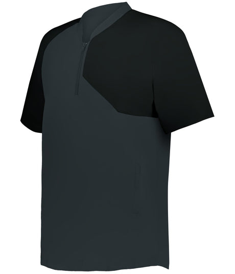 Augusta Sportswear FIELD 1/4 ZIP SHORT SLEEVE PULLOVER 3JSS21A CHARCOAL SOLID/BLACK (BA) S