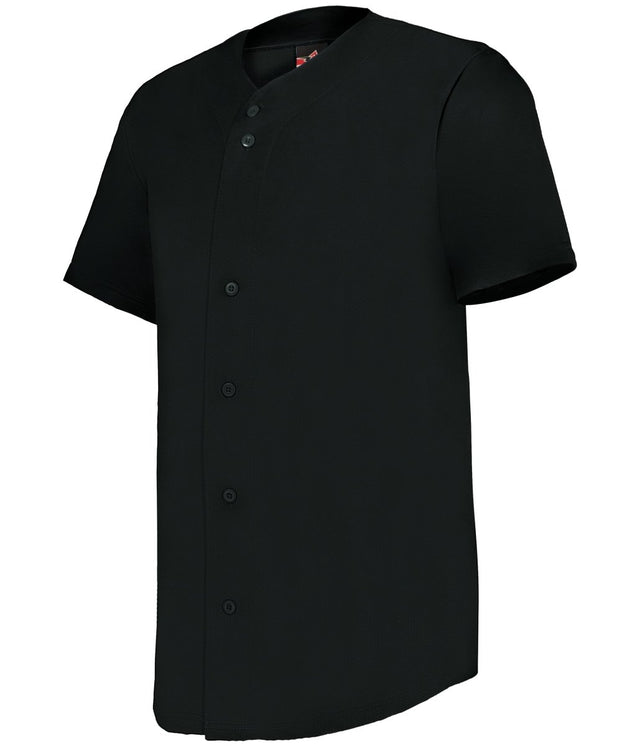 Augusta Sportswear FULL - BUTTON LIGHTWEIGHT BASEBALL JERSEY 52MBFJ BLACK S