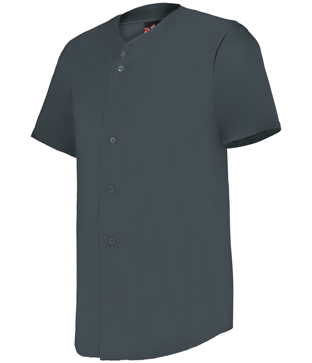 Augusta Sportswear FULL - BUTTON LIGHTWEIGHT BASEBALL JERSEY 52MBFJ CHARCOAL SOLID (BA) S
