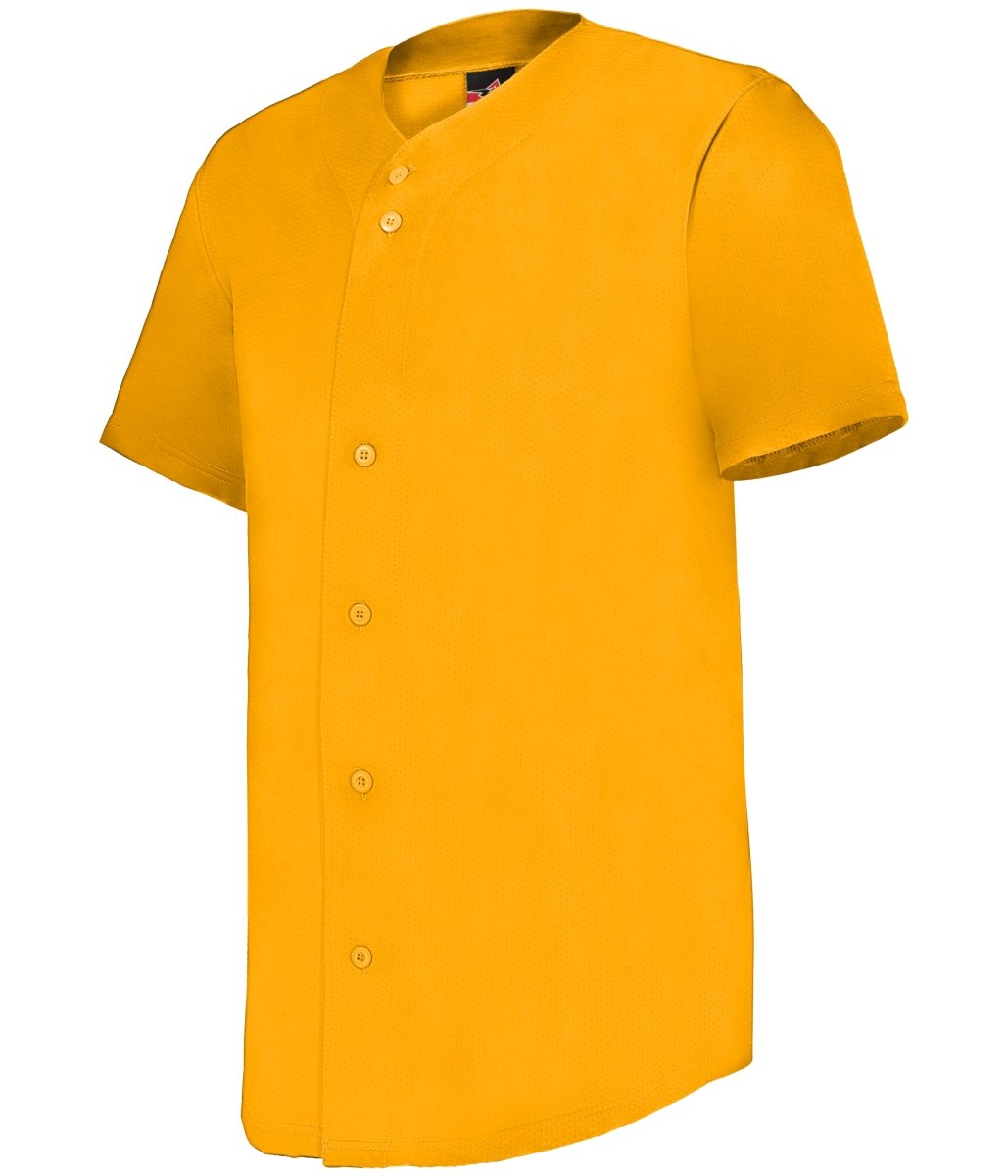 Augusta Sportswear FULL - BUTTON LIGHTWEIGHT BASEBALL JERSEY 52MBFJ GOLD S