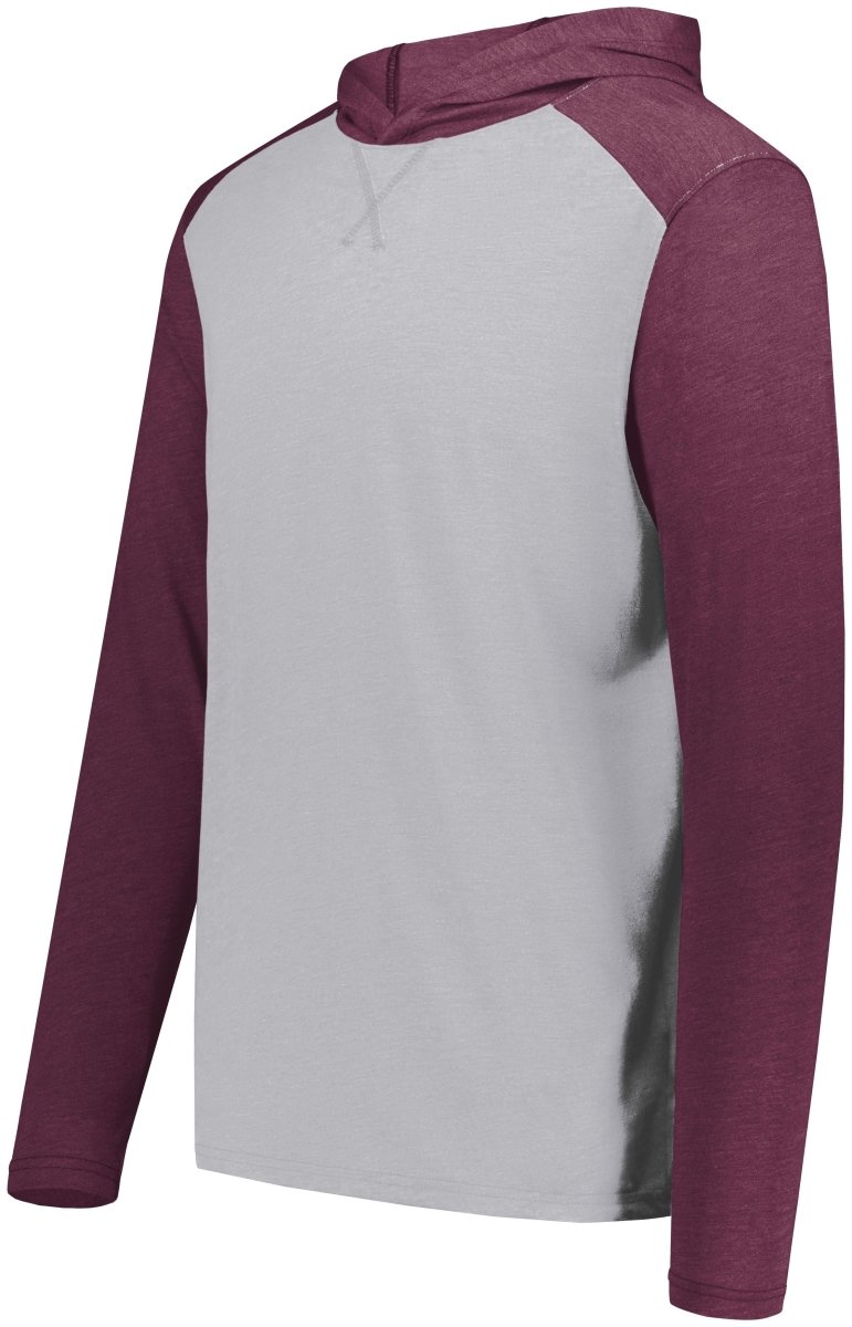 Augusta Sportswear Gameday Vintage Hoodie 6884 GREY HEATHER/MAROON HEATHER S