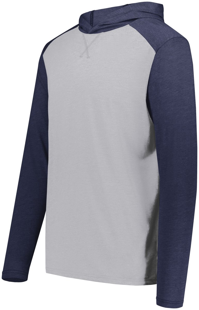 Augusta Sportswear Gameday Vintage Hoodie 6884 GREY HEATHER/NAVY HEATHER S