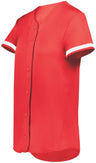 Augusta Sportswear Girls Cutter+ Full Button Softball Jersey 6920 SCARLET/WHITE S
