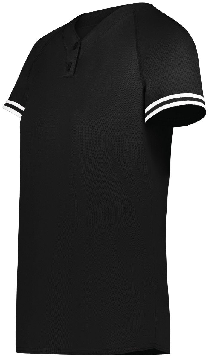 Augusta Sportswear Girls Cutter+ Henley Jersey 6918 BLACK/WHITE S