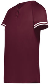 Augusta Sportswear Girls Cutter+ Henley Jersey 6918 MAROON/WHITE S