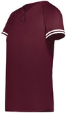 Augusta Sportswear Girls Cutter+ Henley Jersey 6918 MAROON/WHITE S
