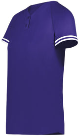 Augusta Sportswear Girls Cutter+ Henley Jersey 6918 PURPLE/WHITE S