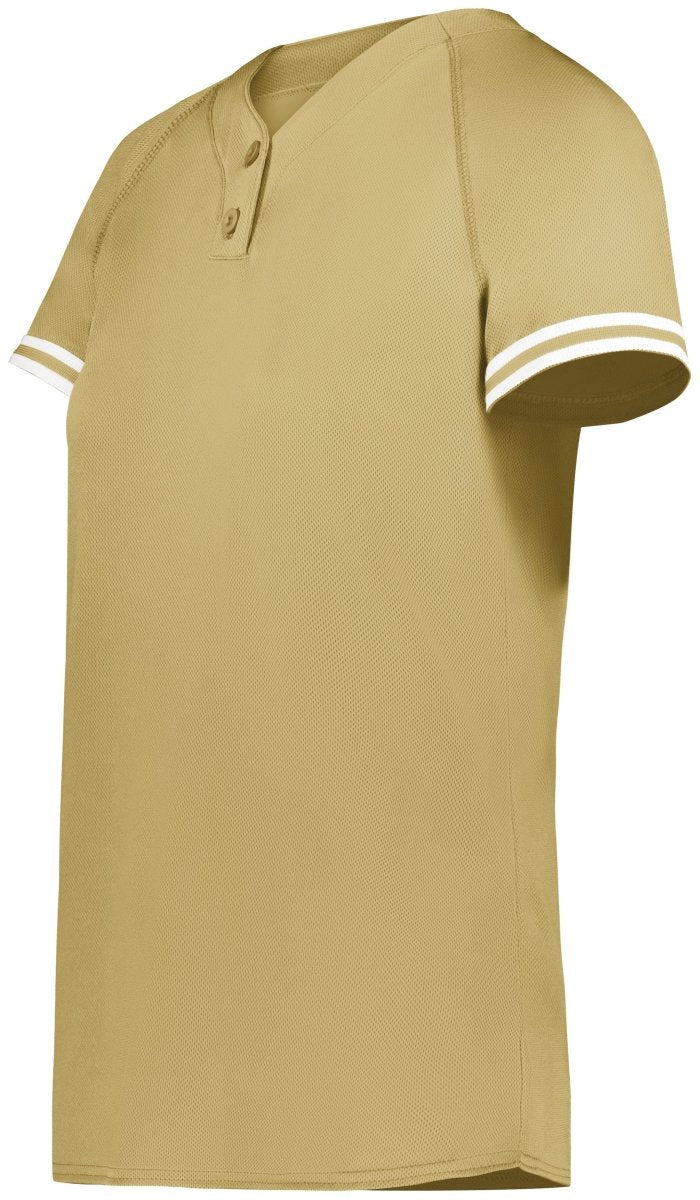 Augusta Sportswear Girls Cutter+ Henley Jersey 6918 VEGAS GOLD/WHITE S