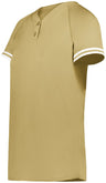 Augusta Sportswear Girls Cutter+ Henley Jersey 6918 VEGAS GOLD/WHITE S