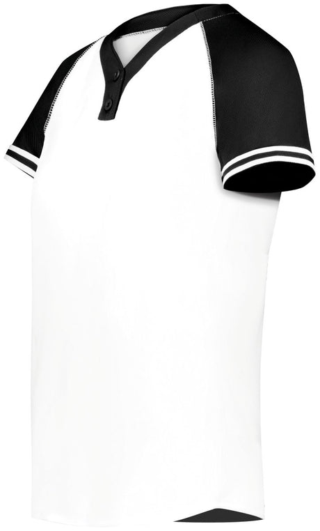 Augusta Sportswear Girls Cutter+ Henley Jersey 6918 WHITE/BLACK S