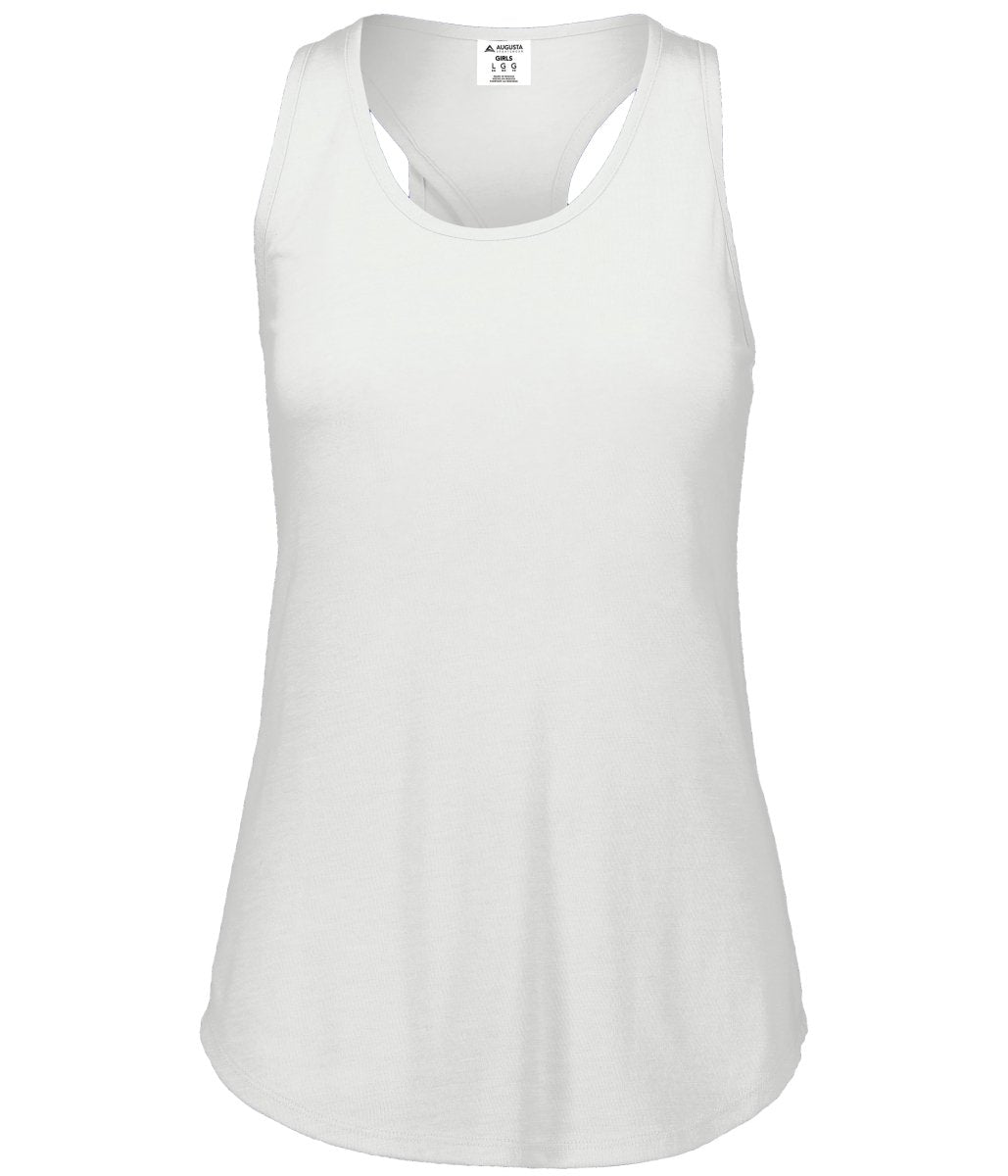 Augusta Sportswear Girls Lux Tri - Blend Tank 3079 WHITE S