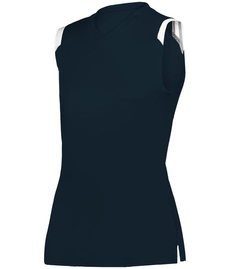 Augusta Sportswear GIRLS ON THE RISE SLEEVELESS SOFTBALL JERSEY 295100 NAVY/WHITE (BA) XXS