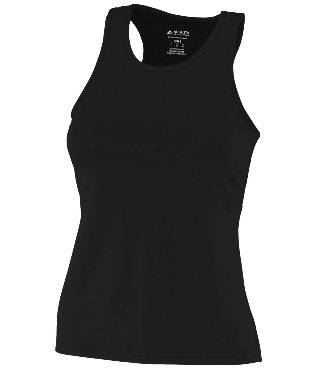Augusta Sportswear Girls Poly/Spandex Solid Racerback Tank 1203 BLACK S