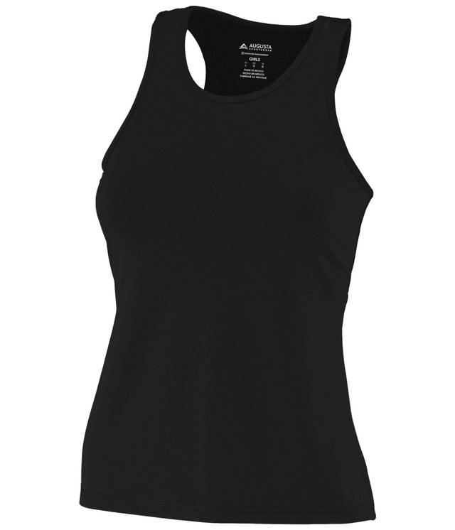 Augusta Sportswear Girls Poly/Spandex Solid Racerback Tank 1203 BLACK S